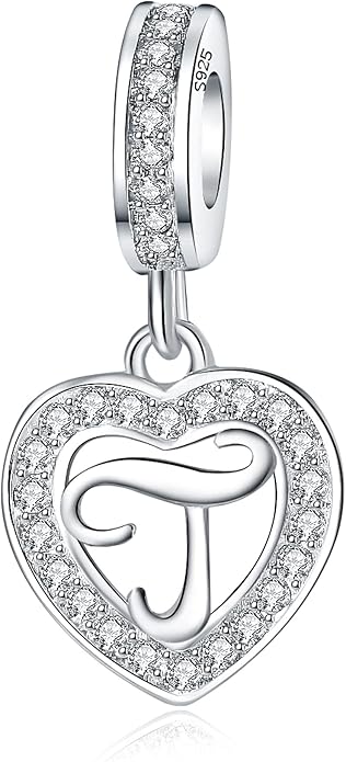 925 Sterling Silver Letter Charms A~Z Alphabet Charm Letter Beads fit Pandora European Bracelets fit Wife Mom Christmas Birthday Gift