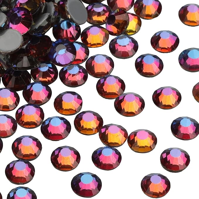 Jollin Hot Fix Crystal Flatback Rhinestones Glass Diamantes Gems 6.4mm(30ss 288pcs, Blue Blaze)