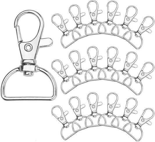 Acrux7 100 Pack Lobster Claw Clasps for Keychains 3/4 inch Lanyard Clips D Ring Swivel Clasp Hook Metal Lobster Clasp for Key Chain, Crafts and Purse DIY Lanyard Making