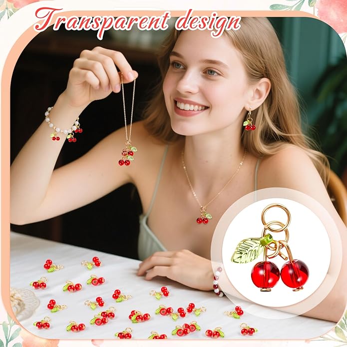 Jetec 50 Pieces Resin Charm Pendant Jewelry Finding Charm DIY Decor Making Resin for Women Bracelet Necklace Earrings Keychain Craft