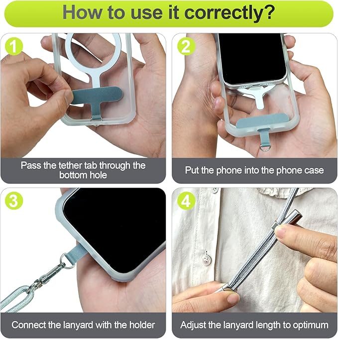 Phone Lanyard & Phone Wrist Strap, 3 in 1 Adjustable Anti Theft Phone Strap for Travel Hiking Cycling Climbing