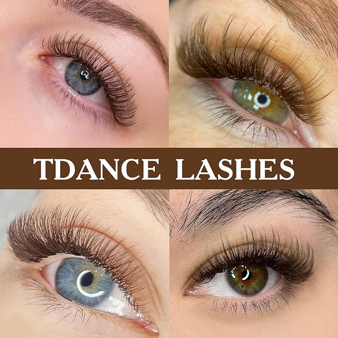 TDANCE Dark Brown Lash Extensions Colored Lash Extensions Classic Lash Extension 0.07mm C/D Curl Premium Eyelash Extensions Salon Use (Dark Brown,D-0.07,10-17mm)