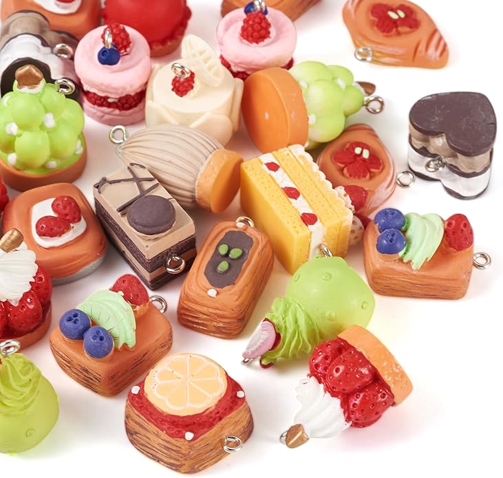 Craftdady Resin Plastic Miniature Food Snack Pendants Charms Ice Drink Juice Pendants Cute Bottle Fruit Keychain Charms Hang Ornament for DIY Craft Earring Bracelet Necklace Jewelry Making