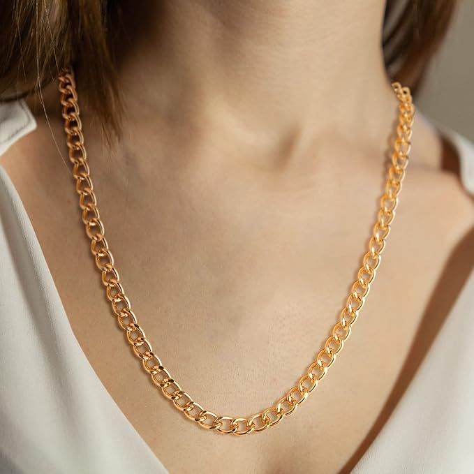Jadive 4 Rolls 39.4 Feet Aluminium Necklace Chains 6.5 mm Twisted Links Spool Chain Jewelry Making Chains for Bracelet Necklace Jewelry Making(Rose Gold, Black, Silver, Gold)
