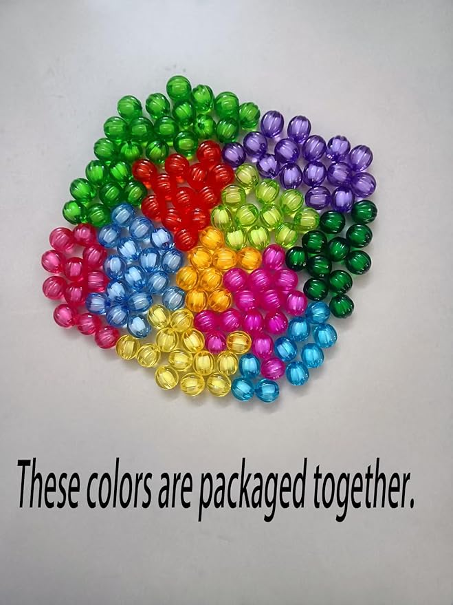 Color Transparent Pumpkin Beads, Acrylic Beads, Used for Making Necklaces, Bracelets, Key Chains and Mobile Phone Pendants for Pen Bags and Jewelry.skrnrhrery (8mm/0.31 in930PCS)