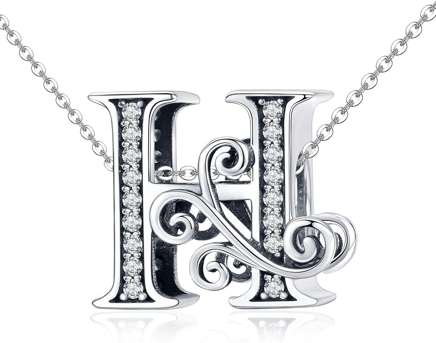 925 Sterling Silver Letter Charms for Pandora Bracelets Alphabet Initial Charms Beads Birthday Christmas Jewelry Gift for Women