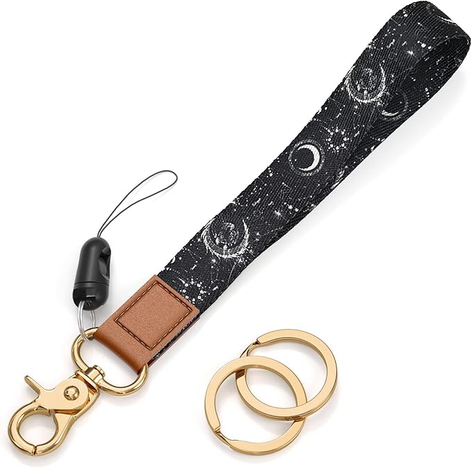 Cool Leopard Wristlet Keychain, Wrist Lanyard Key Chain For Women Men Car Keys Id Holder Card Phone Wallet Camera