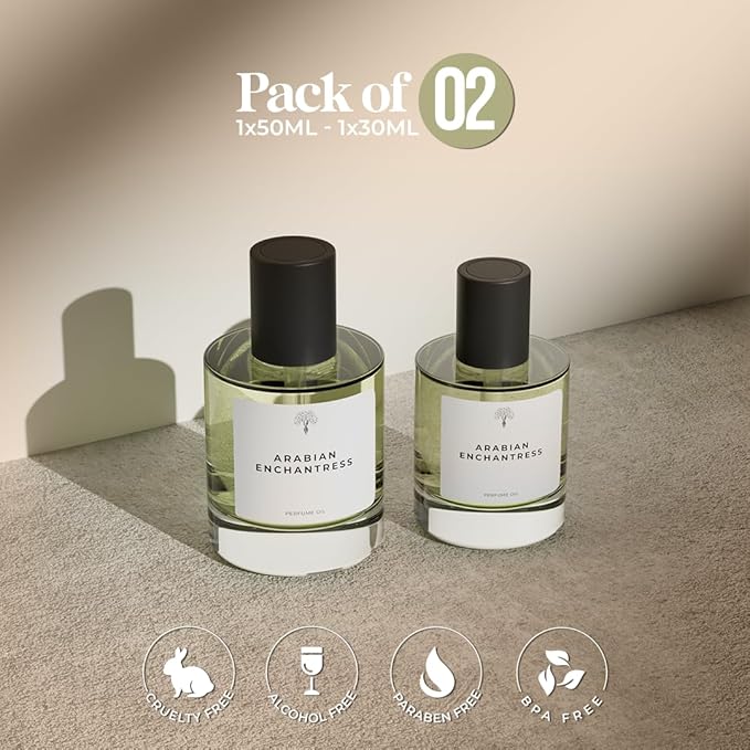Eternal perfume oils Arabian enchanter Perfumes for women Inspired by Madawi womens Perfume Concentrated perfume Oil Long Lasting perfume for men 1.69 FL Oz with 1 FL Oz Eau De Parfum (Pack of 2)