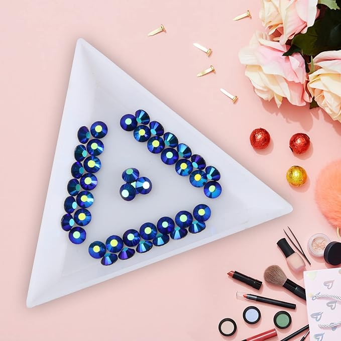 Jollin Glue Fix Crystal Flatback Rhinestones Glass Diamantes Gems for Crafting Nail Art Crafts Decorations Clothes Shoes 4.0mm (ss16 1440pcs, Jet AB)