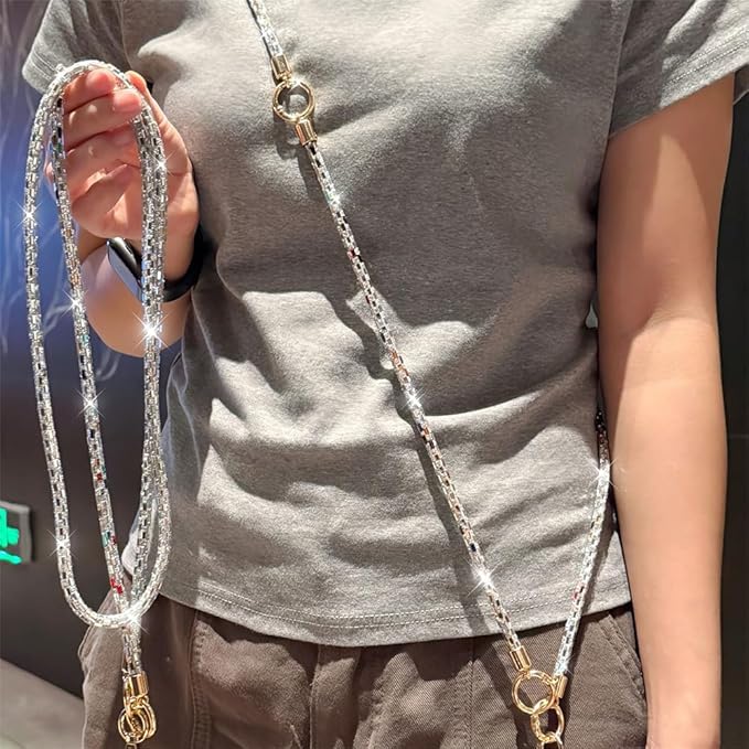 2Pcs Phone Crossbody Lanyard and Wrist Strap, Universal Cell Phone Lanyard Strap with 2Tether Tab