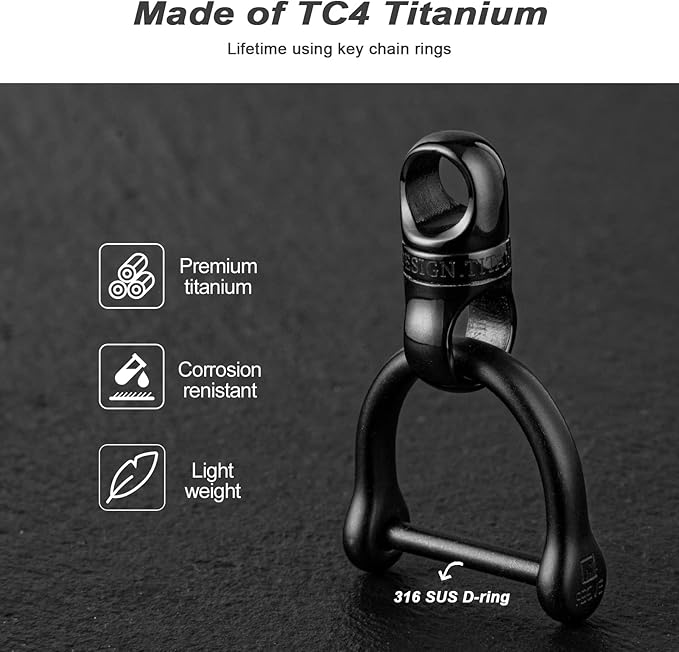 TISUR Titanium Key Ring, Key Chain Rings Heavy Duty Swivel Keyrings Carabiner Keychain For Men And Women Key Chain Assecories