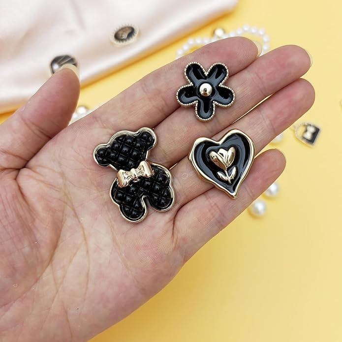 24Pcs Bling Pearl Bow Shoe Charms for Clog Sandals Women, Bear, Flower, Pearl Accessories, DIY Shoe Decoration Charms for Girls