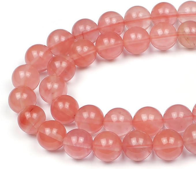 MJDCB Stone Beads Pink Crystal Round Loose Beads for Jewelry Making DIY Bracelet Necklace (6mm)