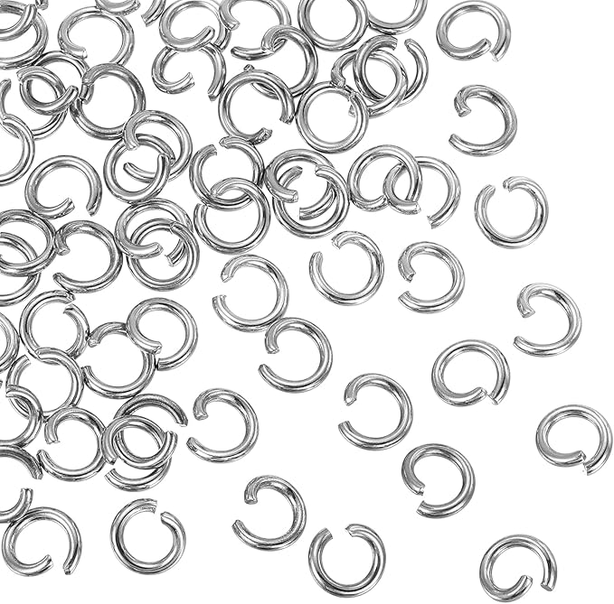 MECCANIXITY Open Jump Rings,5mmx8mm 316 Stainless Steel Split O Jump Rings Connector 1.5mm Thick Jewelry Making Supplies for Bracelet Necklace Pendant DIY,Pack of 90