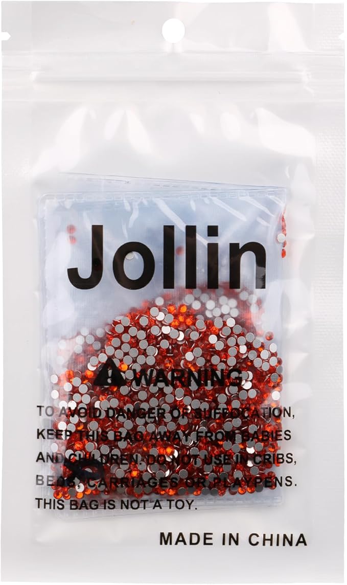 Jollin Glue Fix Crystal Flatback Rhinestones Glass Diamantes Gems for Crafting Nail Art Crafts Decorations Clothes Shoes 2.4mm (ss8 2880pcs, Lt Siam)