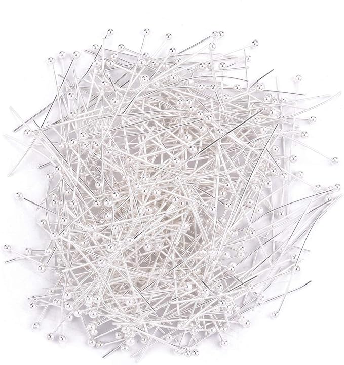 Ball Head pins Silver for DIY Jewelry Making 40mm 200pcs