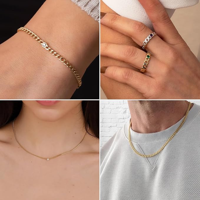 [33FT] 18K Gold PVD Plated Curb Chains for Jewelry Making, 2mm Wide 304 Stainless Steel Cuban Link Chain Roll Bulk for DIY Jewelry Making Craft