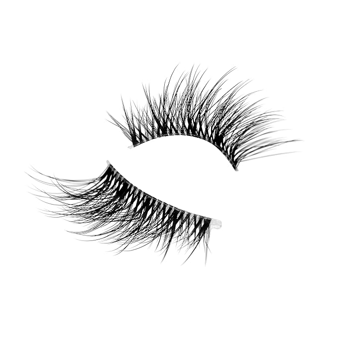 Natural Half Lashes Strips for Nude Makeup Fake Eyelashes Cat Eye Look Wispy Volume Fluffy 3/4 Band Asian Short Wispies Lashes 8 Pairs Small Accent Lash Clusters Extension Faux Mink Lashes Pack