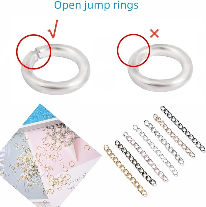 Olylkx Open Jump Rings, Split, Small Big Circle Connecting Living Ring, Split O Ring, Pendant Bracelet Necklace DIY Handmade Jewelry Repair Connection Broken Rings Accessories