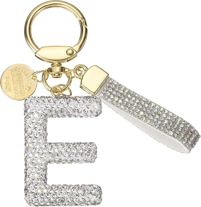 PATIKIL Initial Letter Keychain, Cute Sparkly Rhinestone Key Chain Alphabet Charm for Car Keys Handbags Purse