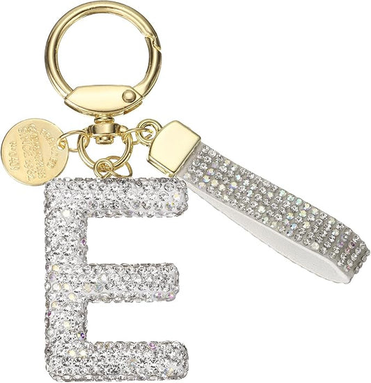 PATIKIL Initial Letter Keychain, Cute Sparkly Rhinestone Key Chain Alphabet Charm for Car Keys Handbags Purse
