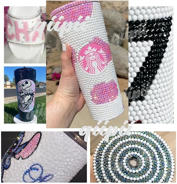 3mm 4mm 5mm Mix White AB Resin Rhinestones for Crafting Flatback Jelly Gems Stones Bulk SS10 SS16 SS20 Diamonds for Nails Face Eyes Makeup Mugs Tumblers Bottles DIY Crafts Clothes Shoes Phones