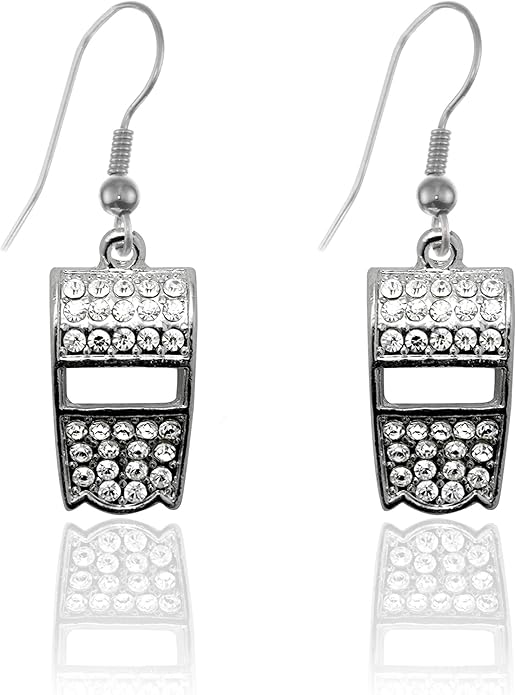 Inspired Silver - Silver Customized Charm French Hook Drop Earrings with Cubic Zirconia Jewelry