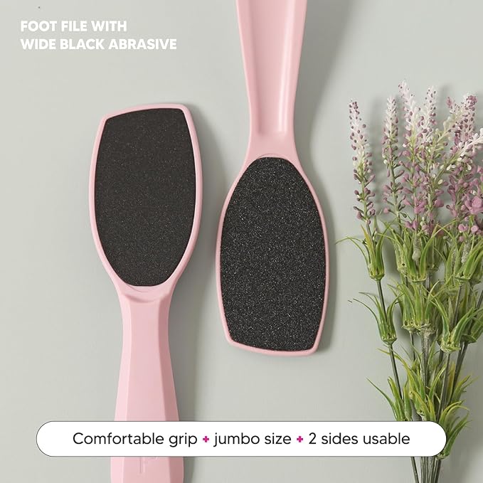 F3 Systems, Wide Emery, Double-Sided Pedicure Tool, Colossal Foot File for Men & Women, Effective for Cracked Heel, Callus Remover, Foot Scrubber, Professional, (Gray)