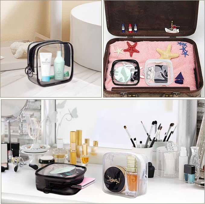 LYroo Small Makeup Bag Clear Mini Makeup Zipper Pouch Makeup Bag Small Cosmetic Bag for Purse Essentials Items Women Coin Purse Aesthetic Stuff（2 Pack