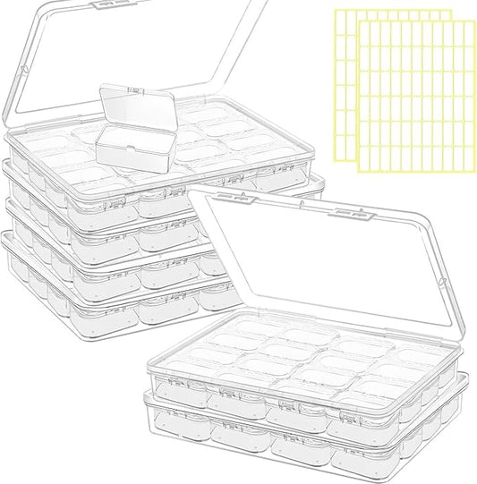 102pcs Bead Storage Containers, Bead Organizer Boxes And Craft Storage Boxes For Bracelet Making Diy Jewelry Craft Nails, Bracelets, Jewelry, Diamonds, Clay Beads, Screws(6 Pack 96pcs)