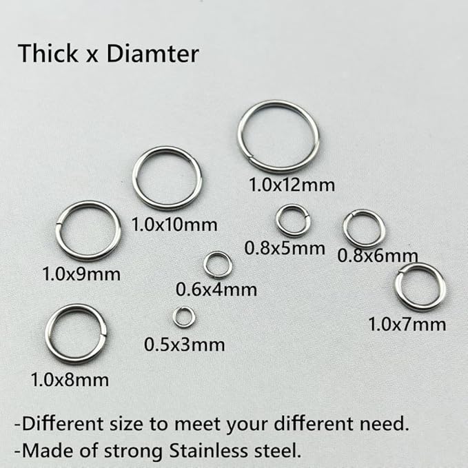 700pcs 7mm Stainless Steel Jump Rings Connector Rings for DIY Craft Jewelry Making Necklaces Bracelet Earrings Keychains