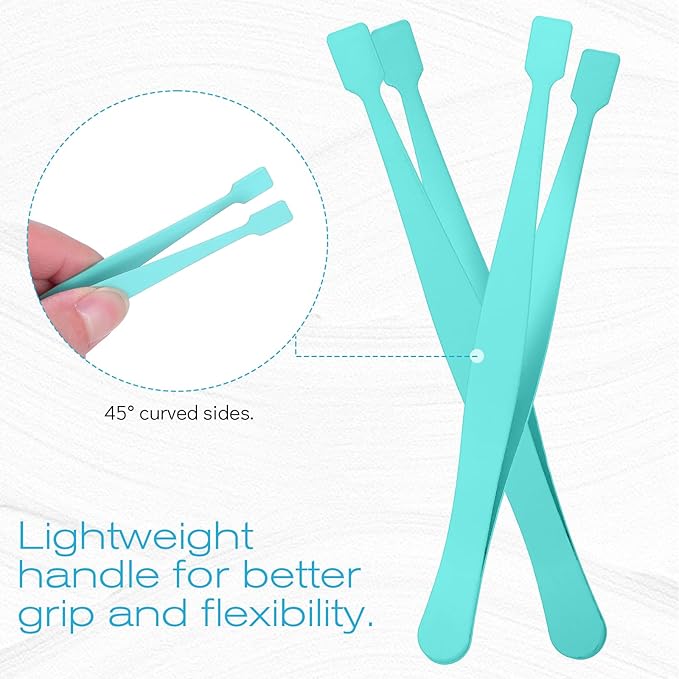 Lash Cluster Tweezers Kit for Individual Eyelash Clusters Stainless Steel Applicator Professional Flat-Tip Applicator for DIY Extensions Safe Blunt Design Ergonomic Handle Easy for Beginners (Blue)