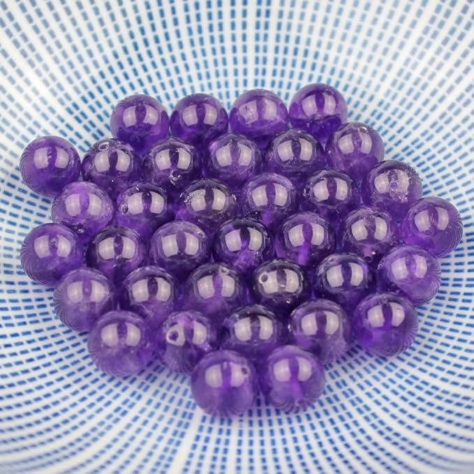 MJDCB 5A Natural South Africa Amethyst Gemstone Round Stone Beads for Jewelry Making DIY Bracelet Necklace (12mm)
