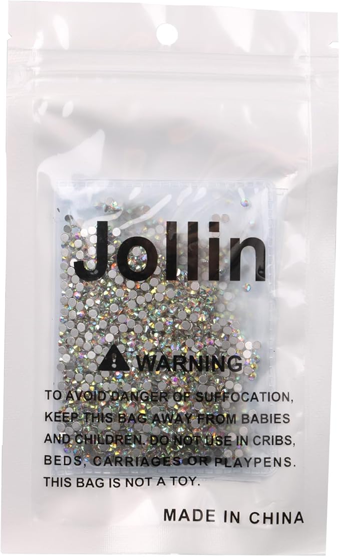 2880pcs Glue Fix Crystal Flatback Rhinestones Glass Diamantes Gems for Crafting Nail Art Crafts Decorations Clothes Shoes 2.4mm (ss8, Crystal AB)