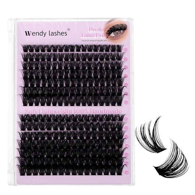 Lash Clusters 80D 100D Wispy Individual Lashes 280PCS D-Curly Volume Lash Extensions 10-18mm Natural DIY Cluster Lashes for Beginners(80D+100D,10-18mm,0.07D)