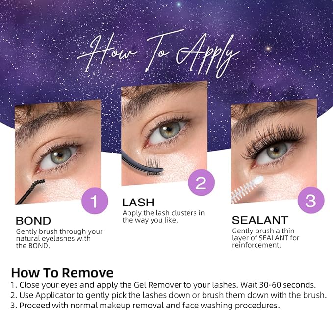 THINK SHOW Lash Clusters Kit 30D 9-16mm 280pcs Wispy Lash Clusters Kit with Bond and Seal,Tweezers,Remover Natural Cluster Eyelash Extensions for Beginners(30D)
