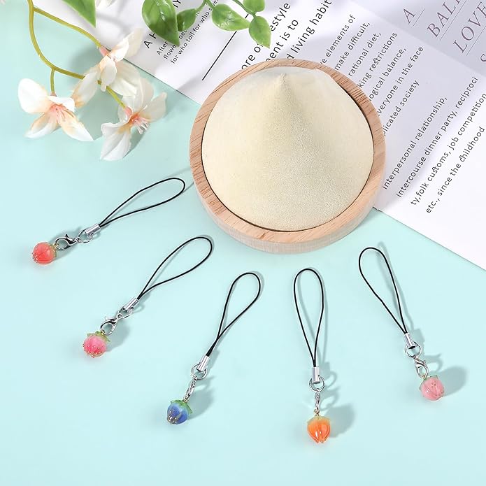 BEEFLYING Cute Charms for Mobile, Kawaii Charms Straps Aesthetic Y2K Cell Phone Pendants Accessories for Phone Bag Keychain Airpods Camera Wallet Decor
