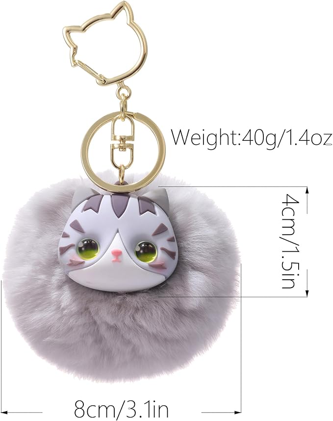 Cat Keychain bag charms for handbags Cute Keychains for Women Kawaii Cat Backpacks Accessories cat plush keychain