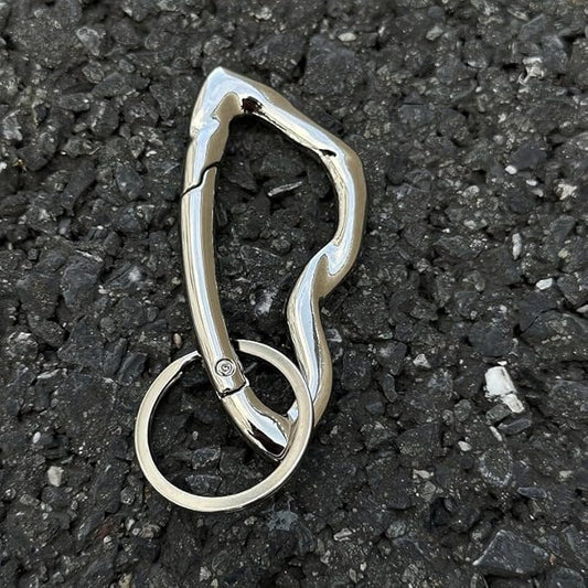Cute Y2K Carabiner Keychain Clips Irregular Cool Multi-Use Large Heavy Duty Carabiner Hook Key Ring Outdoor Accessories Buckle