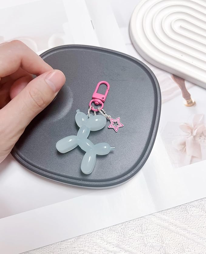 LAEKOU Star Balloon Dog Keychain for Women, Cute Y2K Key Chain Accessories, Aesthetic Charms for Bag Backpack