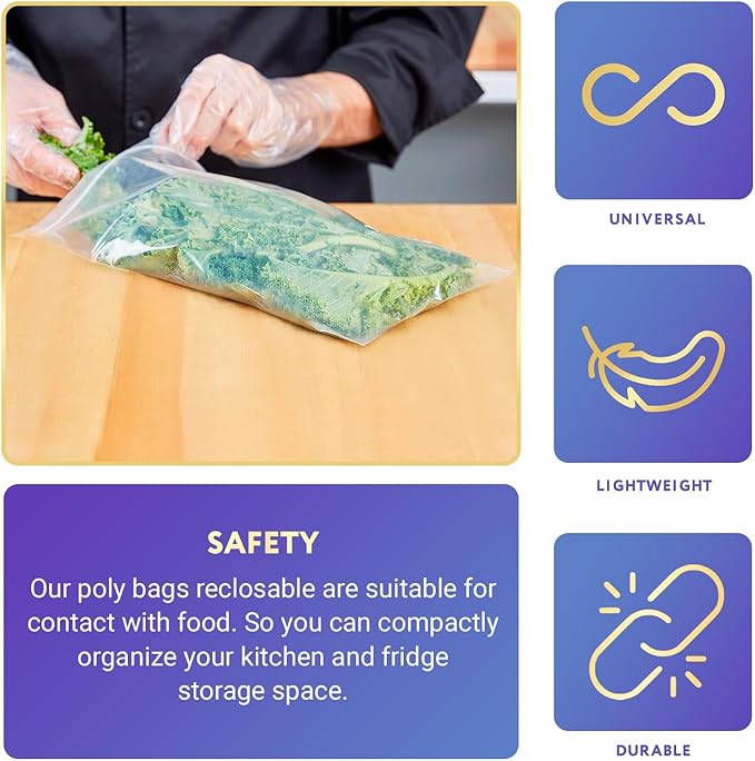 APQ Clear Plastic Reclosable Zipper Bags, 5 x 8 Inches. Pack of 100 Reclosable Plastic Bags with Zipper Closure. 2 Mil Plastic Jewelry Bags. Waterproof Reclosable Zip Bags for Industrial Use