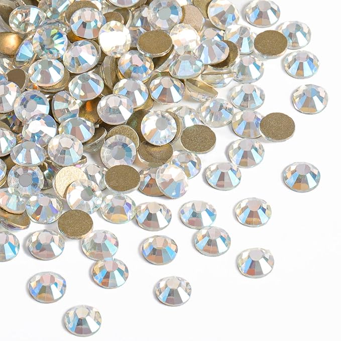 beadsland Flat Back Crystal Rhinestones Round Gems for Nail Art and Craft Glue Fix, Blue Moonlight (2.9-3.0mm) SS12/1440pcs