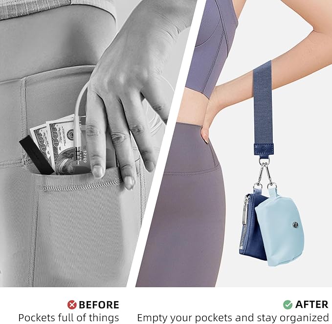 Keychain Wallet Mini Zip Around Wristlet Wallets for Women Detachable Dual Pouch Wristlet Portable Coin Purse Small Wallets
