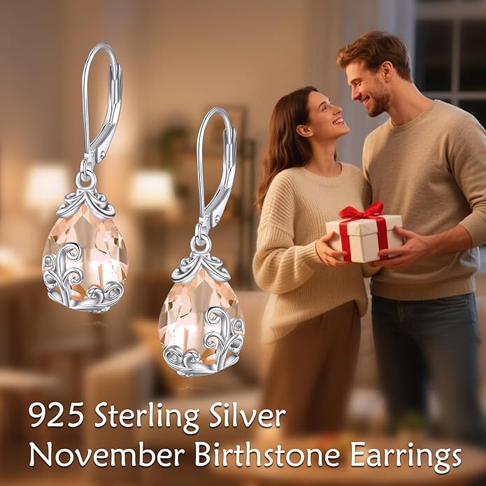 POPLYKE Celtic Filigree Teardrop Drop Dangle Earrings Sterling Silver Leverback Earrings Jewelry for Women