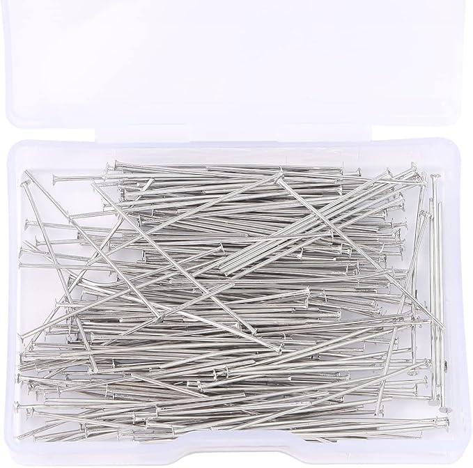 Platinum Plated Flat Head Pins Non Tarnish 35mm 200pcs for Jewelry Making Findings