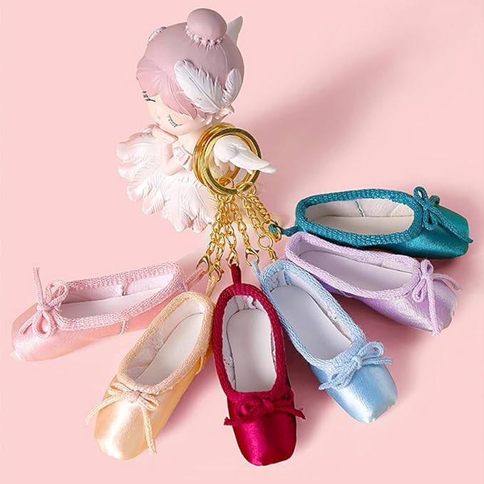 Appuivbt Ballet Shoe Keychain - Dance Keys Holder, Backpack Pendant Charm for Bags