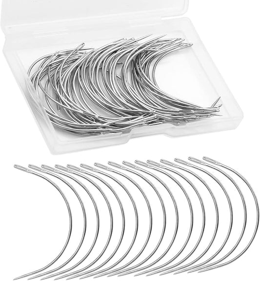 50 PCS Curved Needles, Leather and Weaving Needles for Carpet Leather Canvas Repairing, Blocking Knitting, Modelling and Crafts