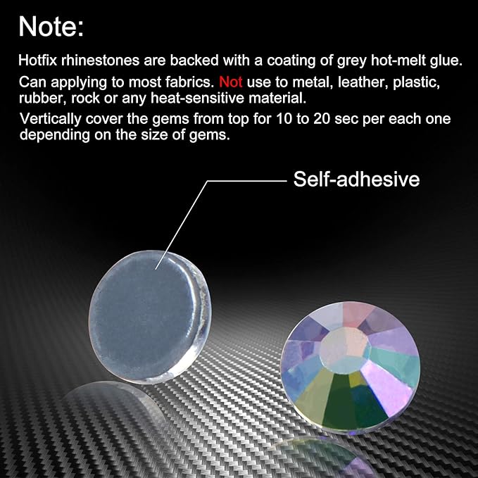 Hot Fix Crystal Flatback Rhinestones Glass Diamantes Gems 8.4mm(40ss 144pcs, Moonlight)