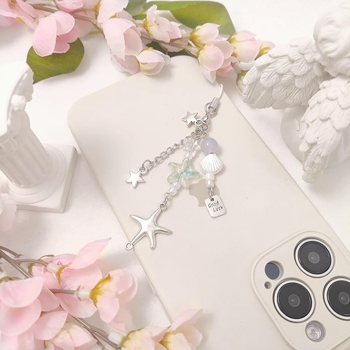 1-4PCS Cute Phone Charms Aesthetic Y2K Cell Phone Charms Strap Pink Strawberry Butterfly Star PhoneCharm Y2K Accessories for Bag Keychain Airpods Camera Pendants Decor