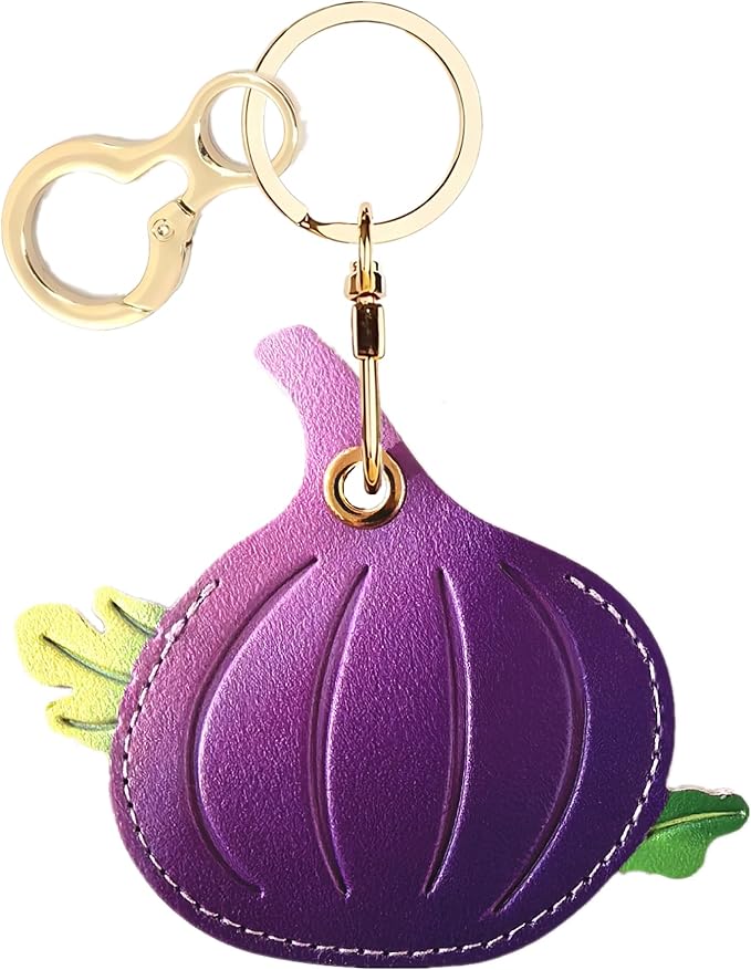 Leather Keychain Holder Case Compatible with AirTag,Cute Protective Apple Air Tag Cover with Keychain Ring,Anti-Scratch Finder GPS Tracker Case for Wallet Keys,bag,pets(Ficus Carica)